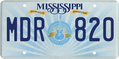 MS license plate MDR820