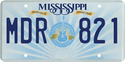 MS license plate MDR821