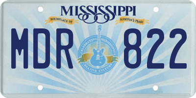 MS license plate MDR822