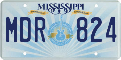 MS license plate MDR824