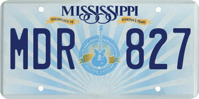 MS license plate MDR827