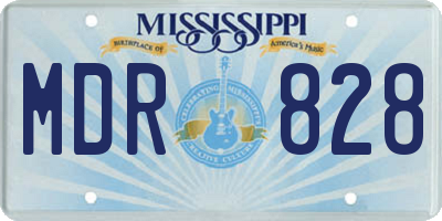 MS license plate MDR828