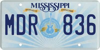 MS license plate MDR836