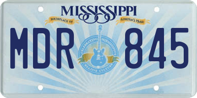 MS license plate MDR845