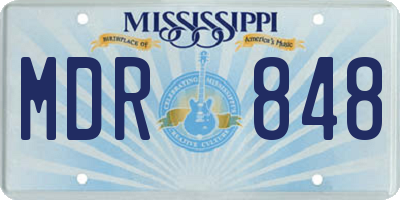MS license plate MDR848