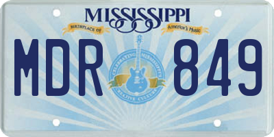 MS license plate MDR849