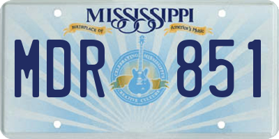 MS license plate MDR851