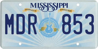 MS license plate MDR853