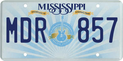 MS license plate MDR857