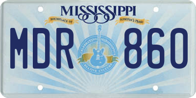 MS license plate MDR860