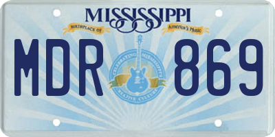 MS license plate MDR869