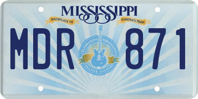 MS license plate MDR871