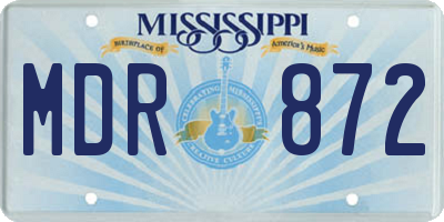 MS license plate MDR872