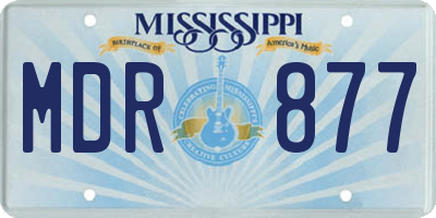 MS license plate MDR877