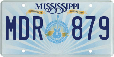 MS license plate MDR879