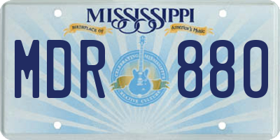 MS license plate MDR880