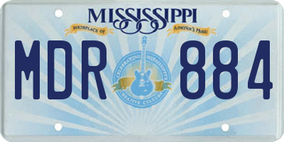 MS license plate MDR884