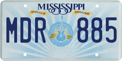 MS license plate MDR885