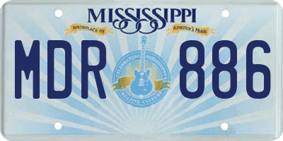 MS license plate MDR886
