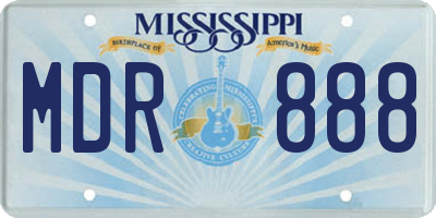 MS license plate MDR888