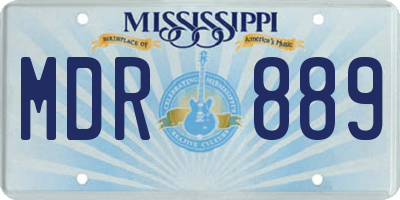 MS license plate MDR889