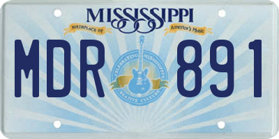 MS license plate MDR891