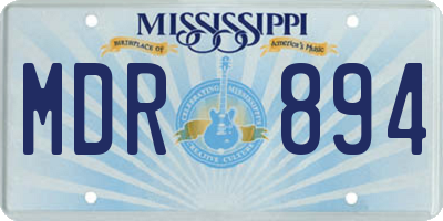 MS license plate MDR894