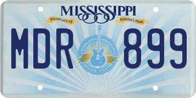 MS license plate MDR899