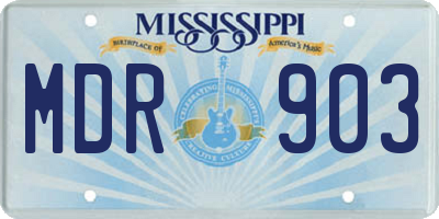 MS license plate MDR903