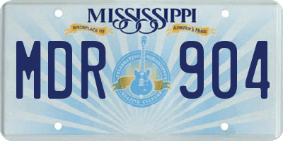 MS license plate MDR904