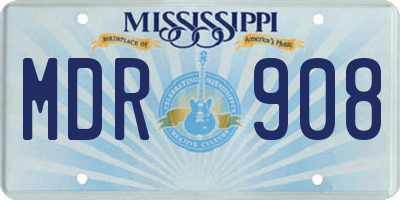 MS license plate MDR908