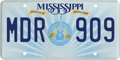 MS license plate MDR909