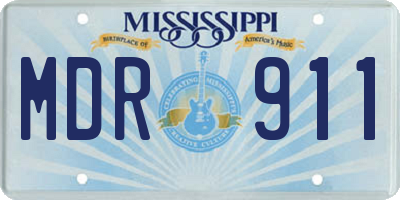 MS license plate MDR911