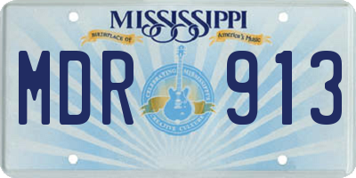 MS license plate MDR913