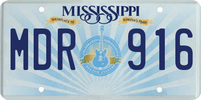MS license plate MDR916