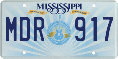 MS license plate MDR917