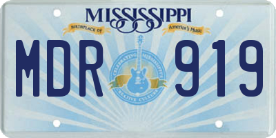 MS license plate MDR919