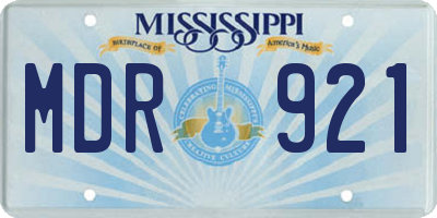 MS license plate MDR921