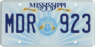 MS license plate MDR923