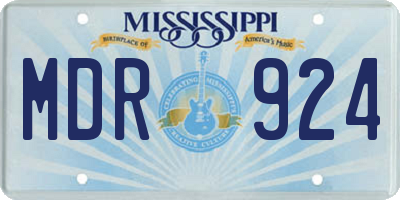 MS license plate MDR924