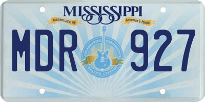MS license plate MDR927