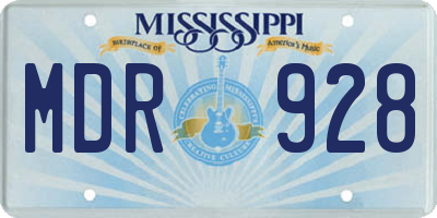 MS license plate MDR928