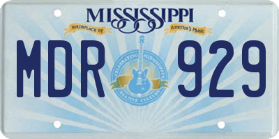 MS license plate MDR929