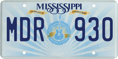 MS license plate MDR930