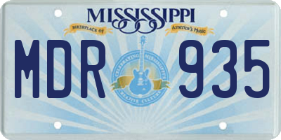 MS license plate MDR935