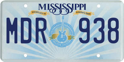 MS license plate MDR938