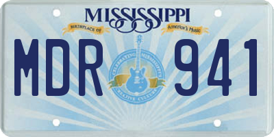 MS license plate MDR941
