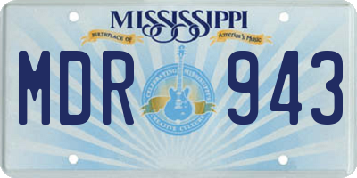 MS license plate MDR943