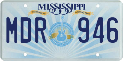 MS license plate MDR946