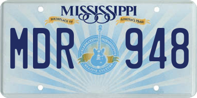 MS license plate MDR948
